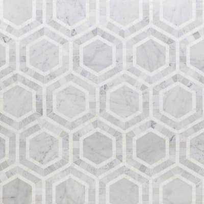 Zeta Random Sized Marble Honeycomb Mosaic Wall & Floor Tile Ivy Hill Tile - Inhomebuy