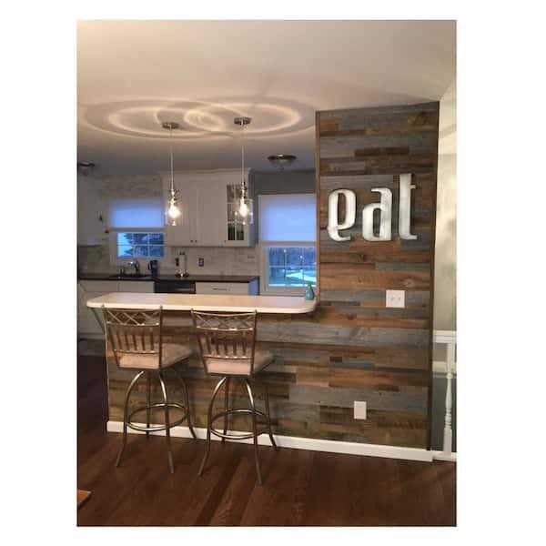 East Coast Rustic Reclaimed Barn Wood Brown Natural 3/8 in. T x 5.5 in. W x Varying Length Solid Hardwood Wall Plank - Inhomebuy