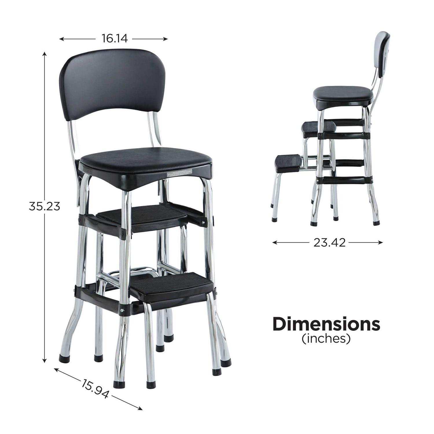 Cosco Black Retro Counter Chair / Step Stool - Inhomebuy