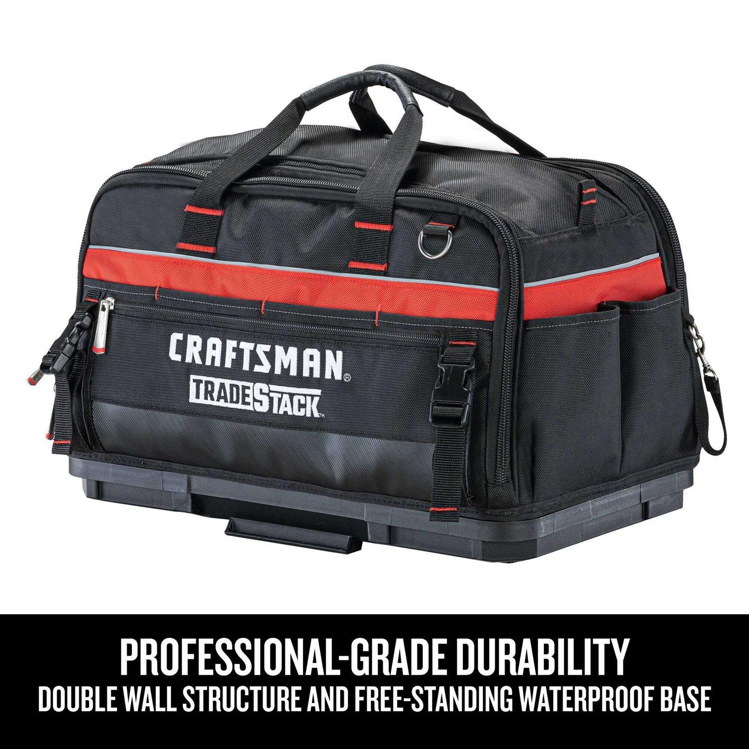 CRAFTSMAN TradeStack System Tower 22-in Black Plastic Wheels Lockable Tool Box - Inhomebuy