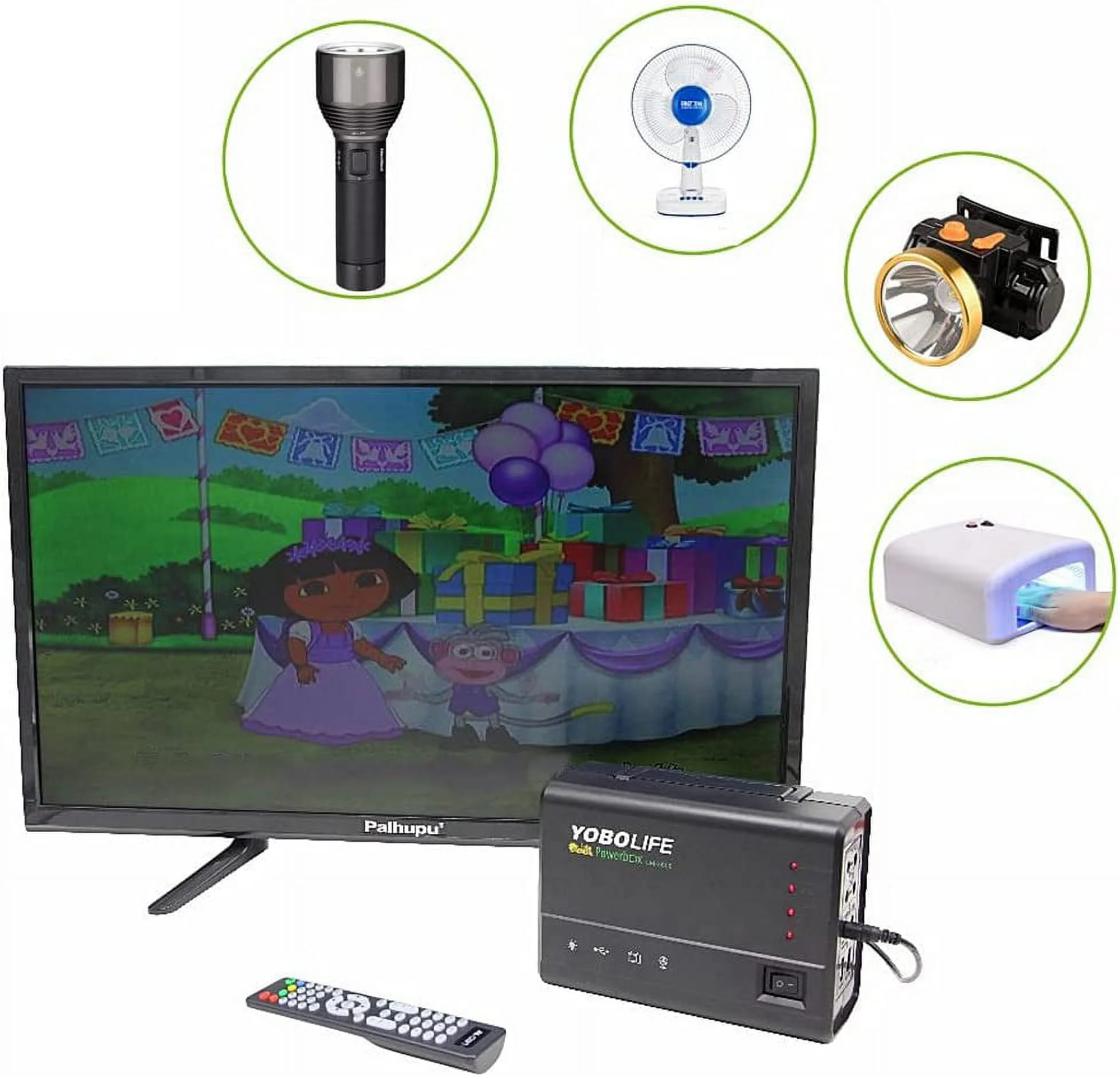 AC 110-220V Portable Solar Generator with Solar Panel,Included 4 Sets LED Lights,Solar Power - Inhomebuy