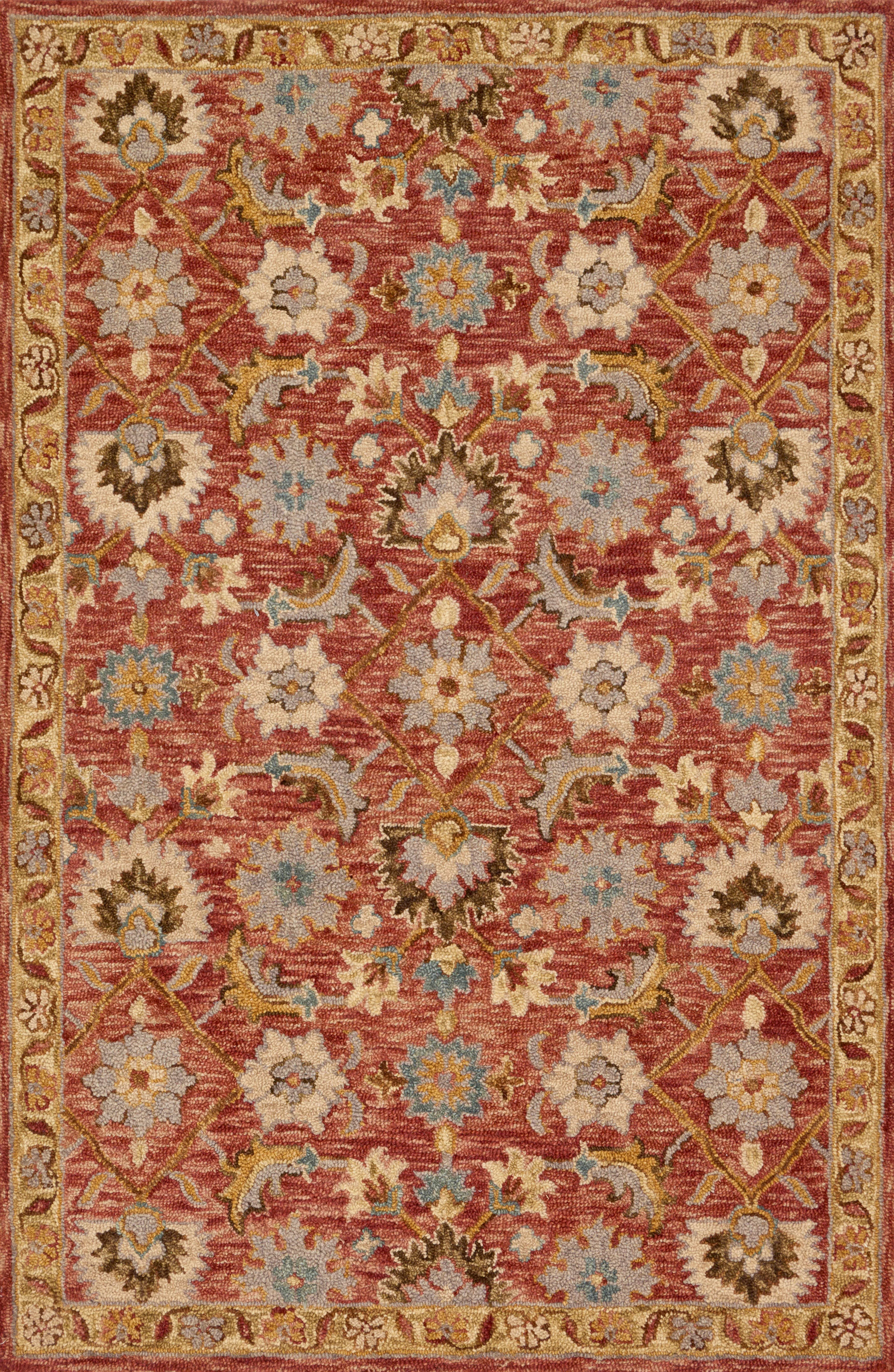 Loloi Rugs Victoria Collection Rug in Terracotta, Gold - 9'3