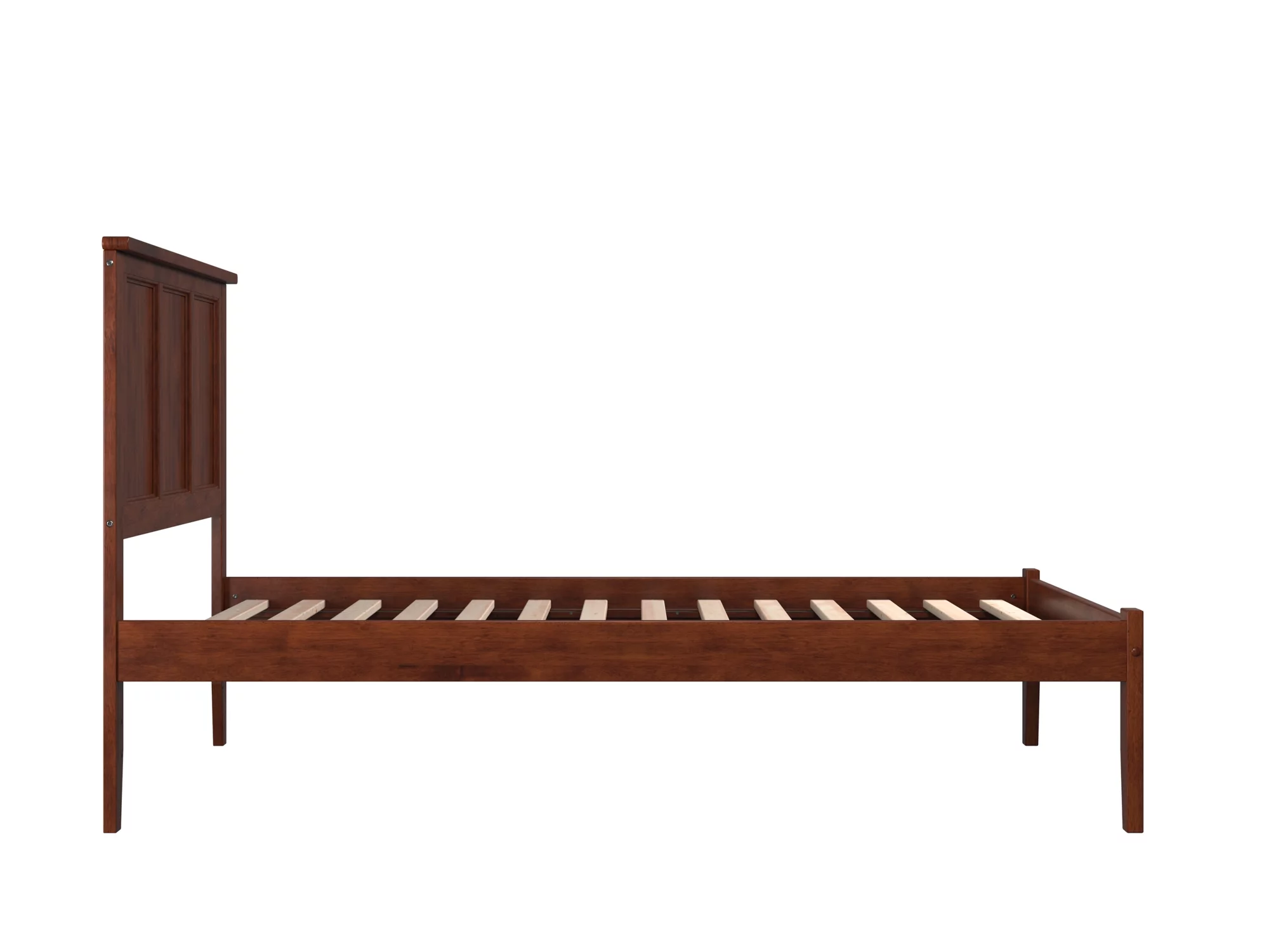 AFI Madison Full Solid Wood Platform Bed with Panel Headboard in Walnut - Inhomebuy