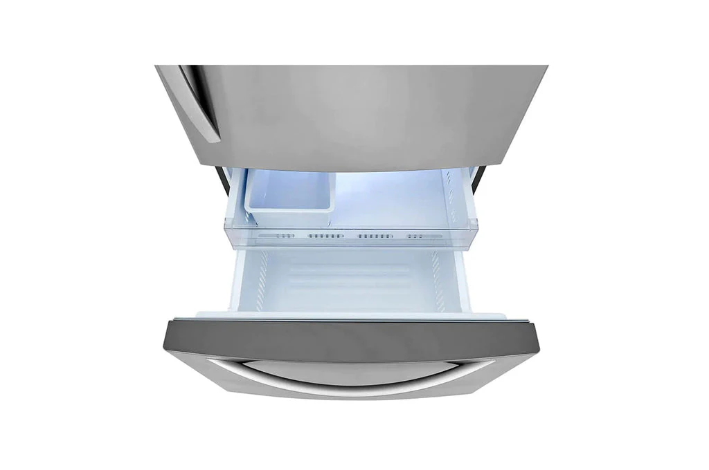 LG 33 IN. 26 CU. FT. SMUDGE-RESISTANT STAINLESS STEEL TWO-DOOR BOTTOM FREEZER DRAWER REFRIGERATOR WI - Inhomebuy