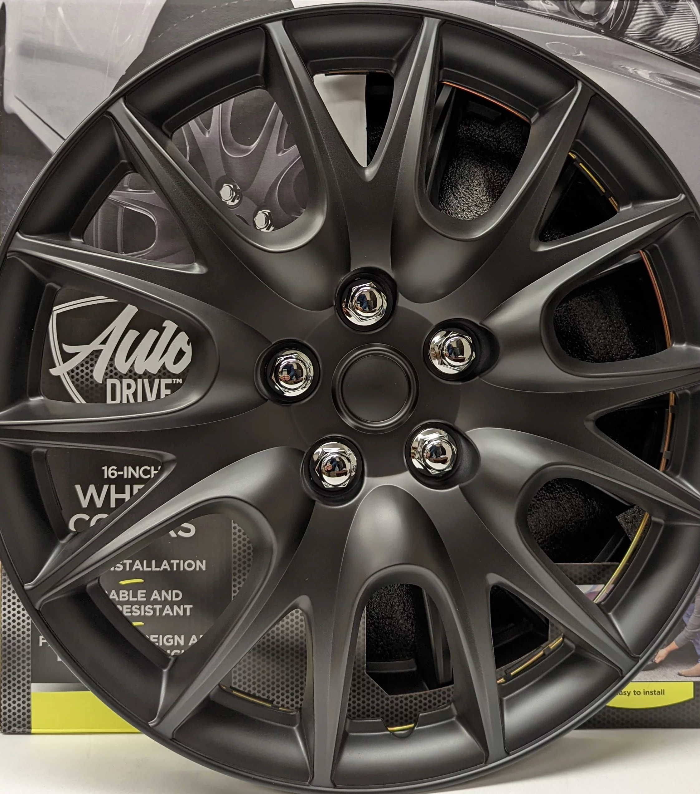 Auto Drive 16-in Wheel Cover, KT950-16MBK - Inhomebuy