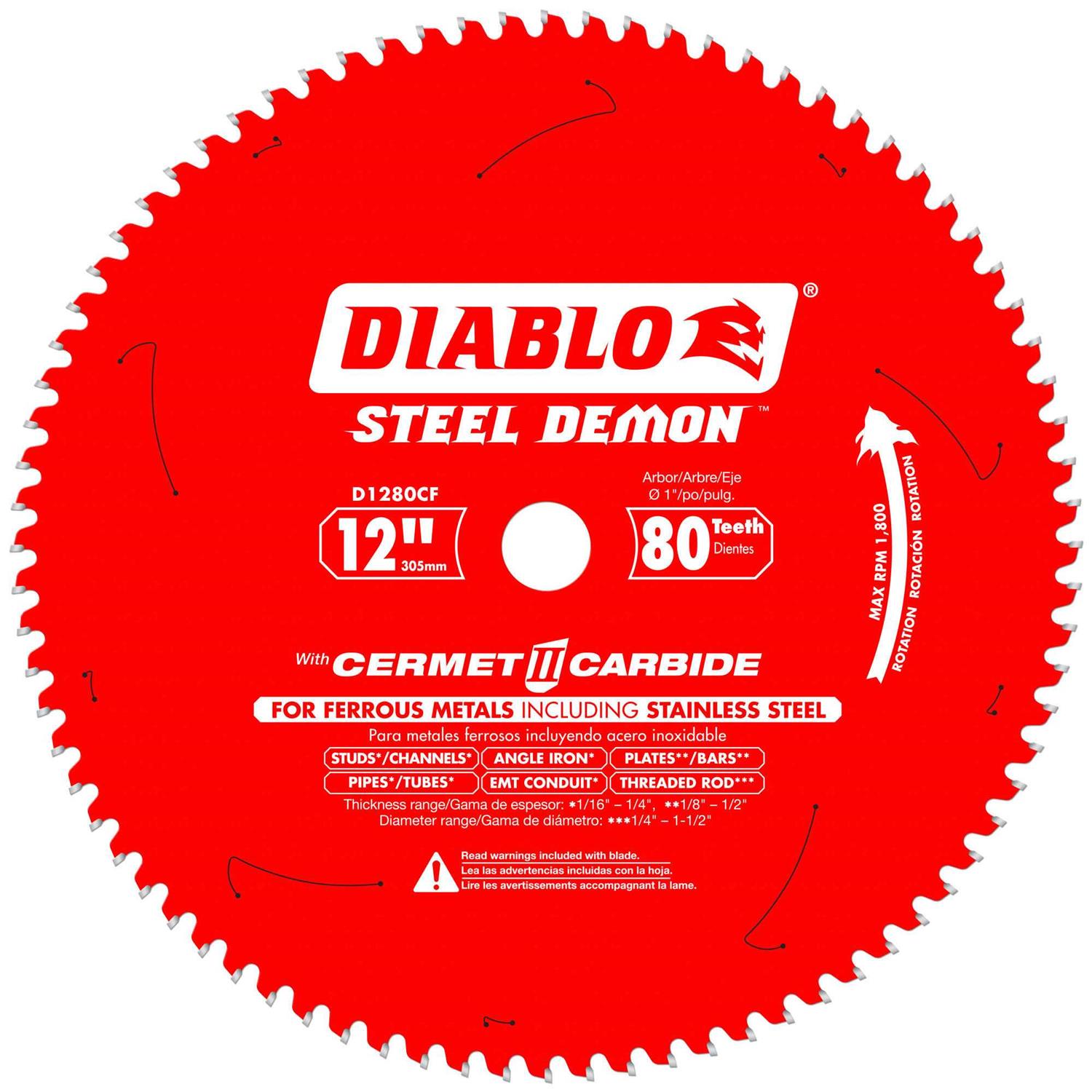 Diablo 12 in. x 72 Tooth Thick Aluminum Cutting Saw Blade D1272N - Inhomebuy