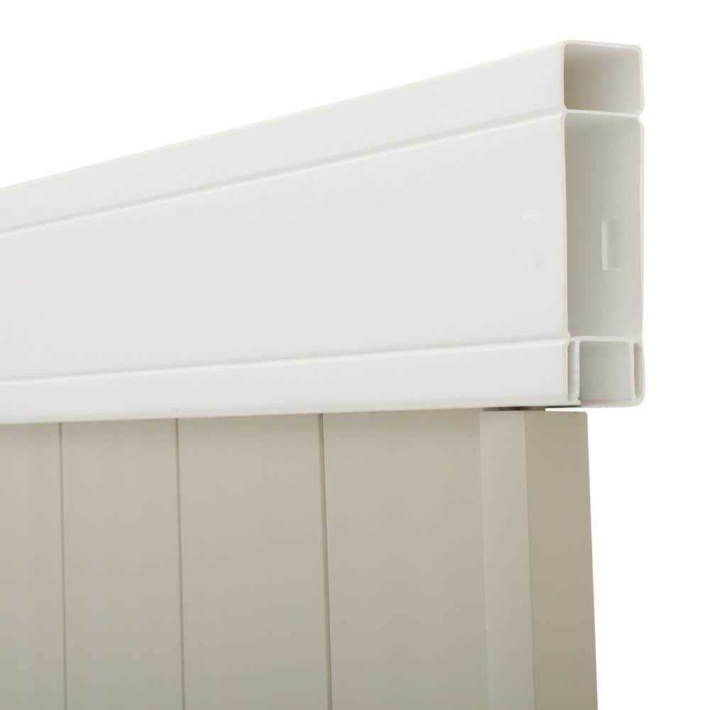 Outdoor Essentials Pro-Series 6 ft. H x 8 ft. W Tan Vinyl Woodbridge Privacy Fence Panel - Inhomebuy