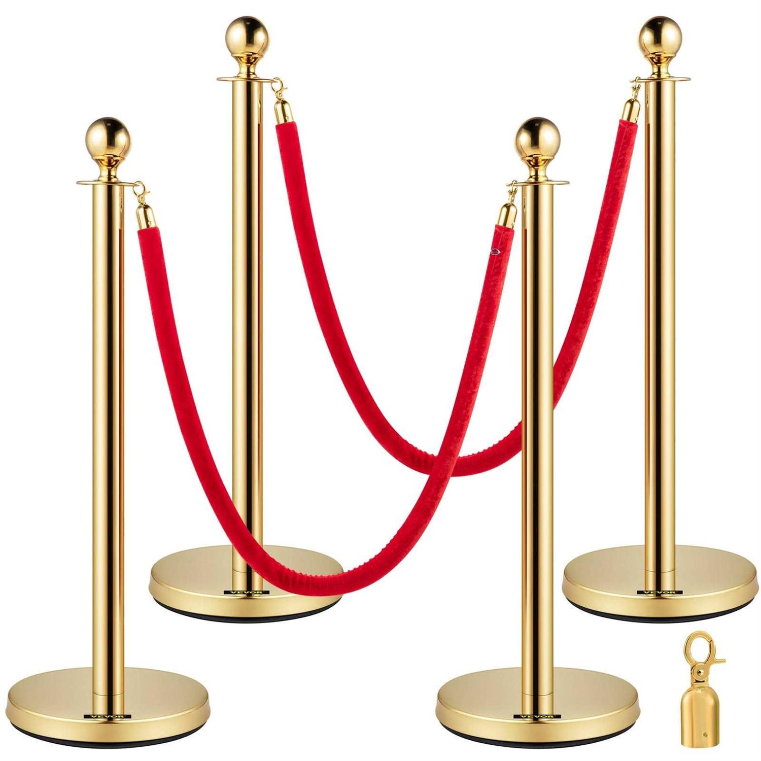 VEVOR Red Rope Stanchion Crowd Control - Inhomebuy