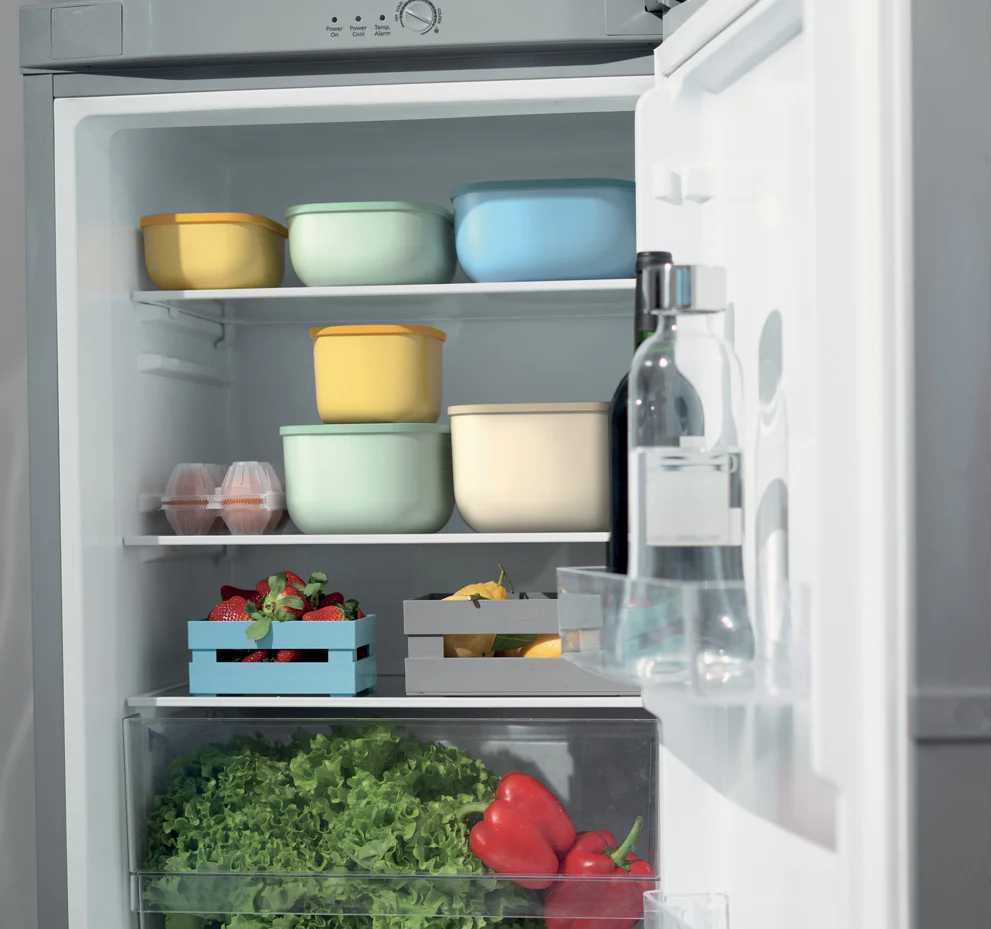 S STORE&MORE - Shallow airtight fridge/freezer/microwave containers 450cc Matt mid blue - Inhomebuy