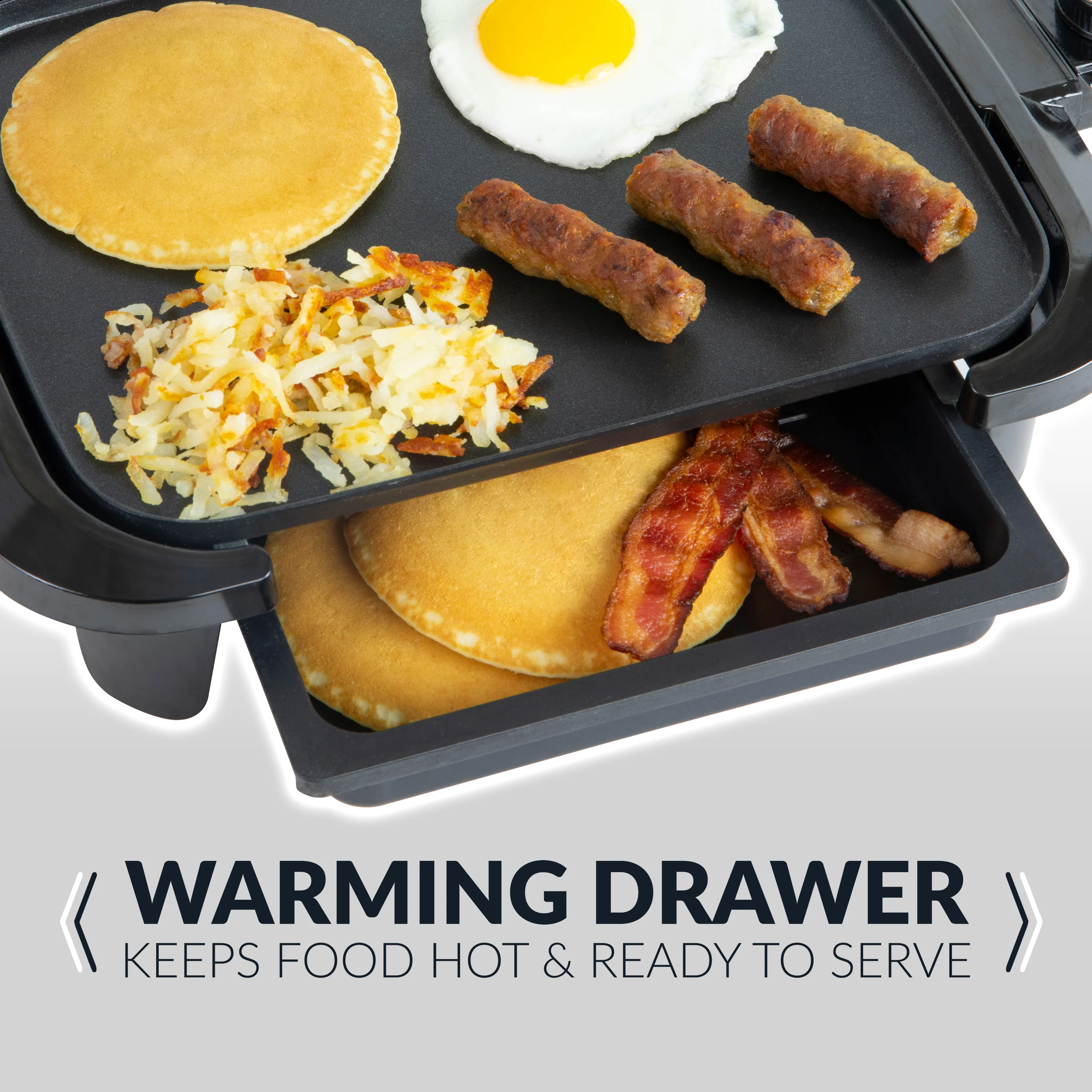 HomeCraft Non-Stick Griddle With Warming Drawer - Inhomebuy