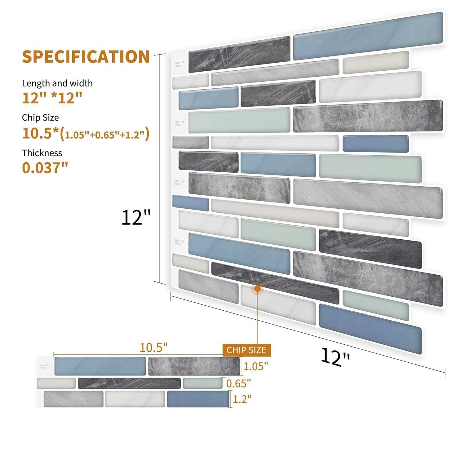 WOWSTAR 10-Sheet Peel and Stick Tiles - Inhomebuy