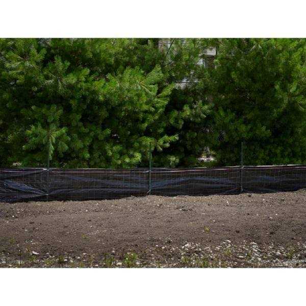Mutual Industries 100 ft. Black Wire Backed Silt Fence - Inhomebuy
