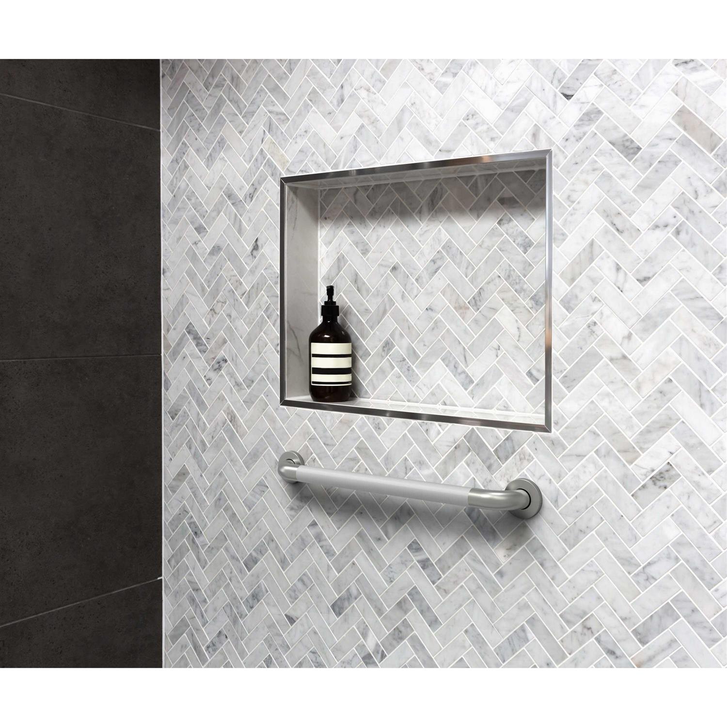 Project Source 18 Stainless Steel Wall Mount ADA Compliant Grab Bar 20135-01202-18 - Inhomebuy