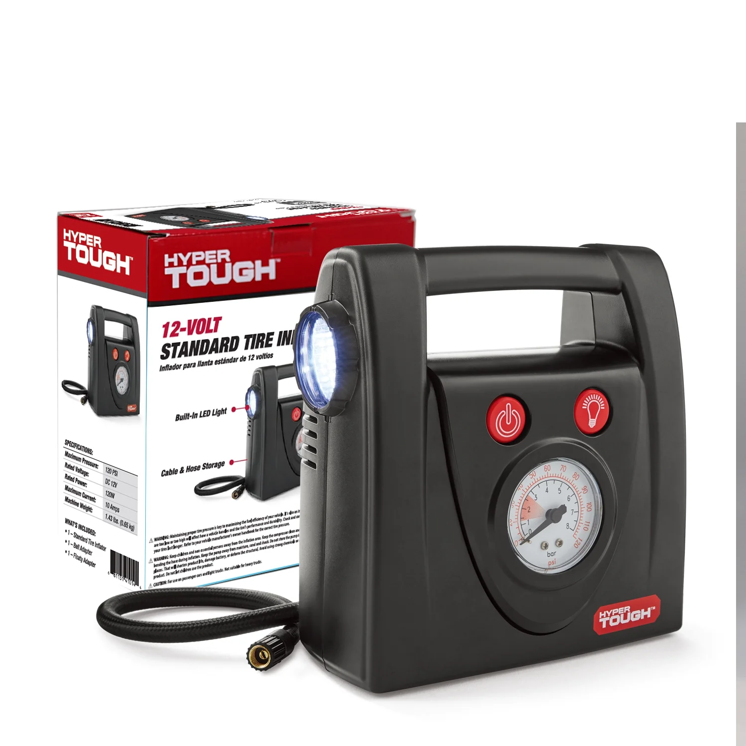 Hyper Tough 12V Standard Tire Inflator - Inhomebuy