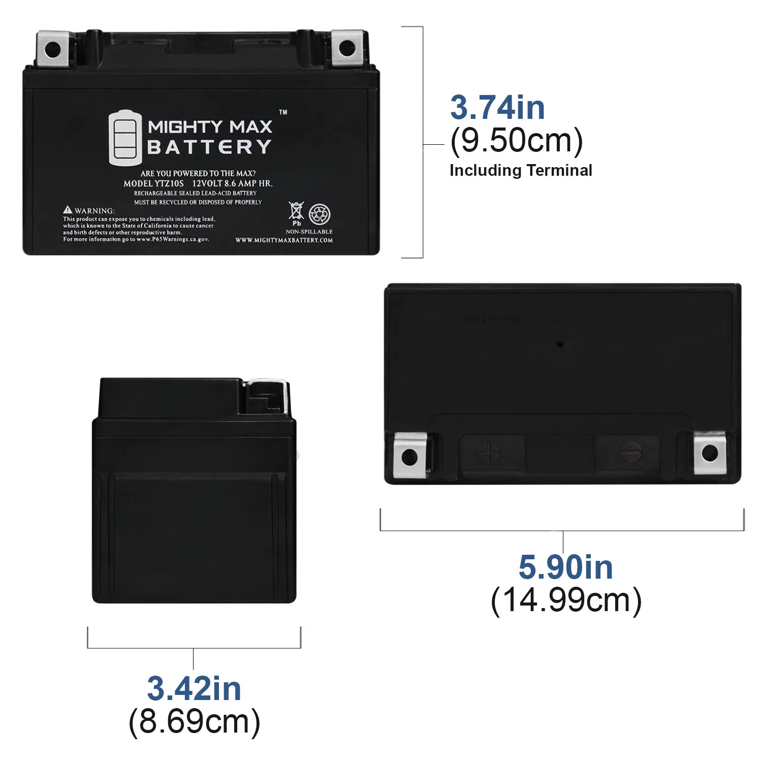 YTZ10S 12V 8.6AH Replacement Battery compatible with Motorcycle KTM Enduro R 09-13 690 - Inhomebuy
