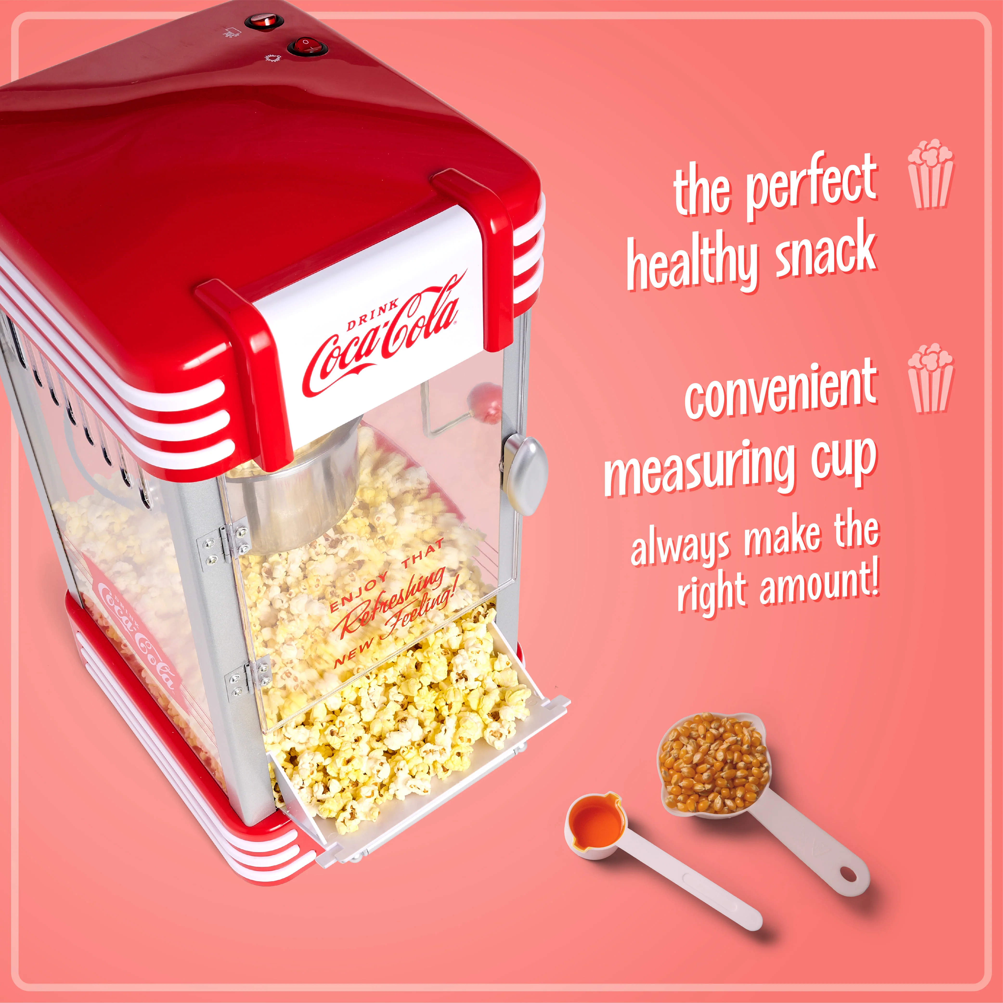 Coca-Cola 2.5-Oz. Kettle Popcorn Maker, Red - Inhomebuy