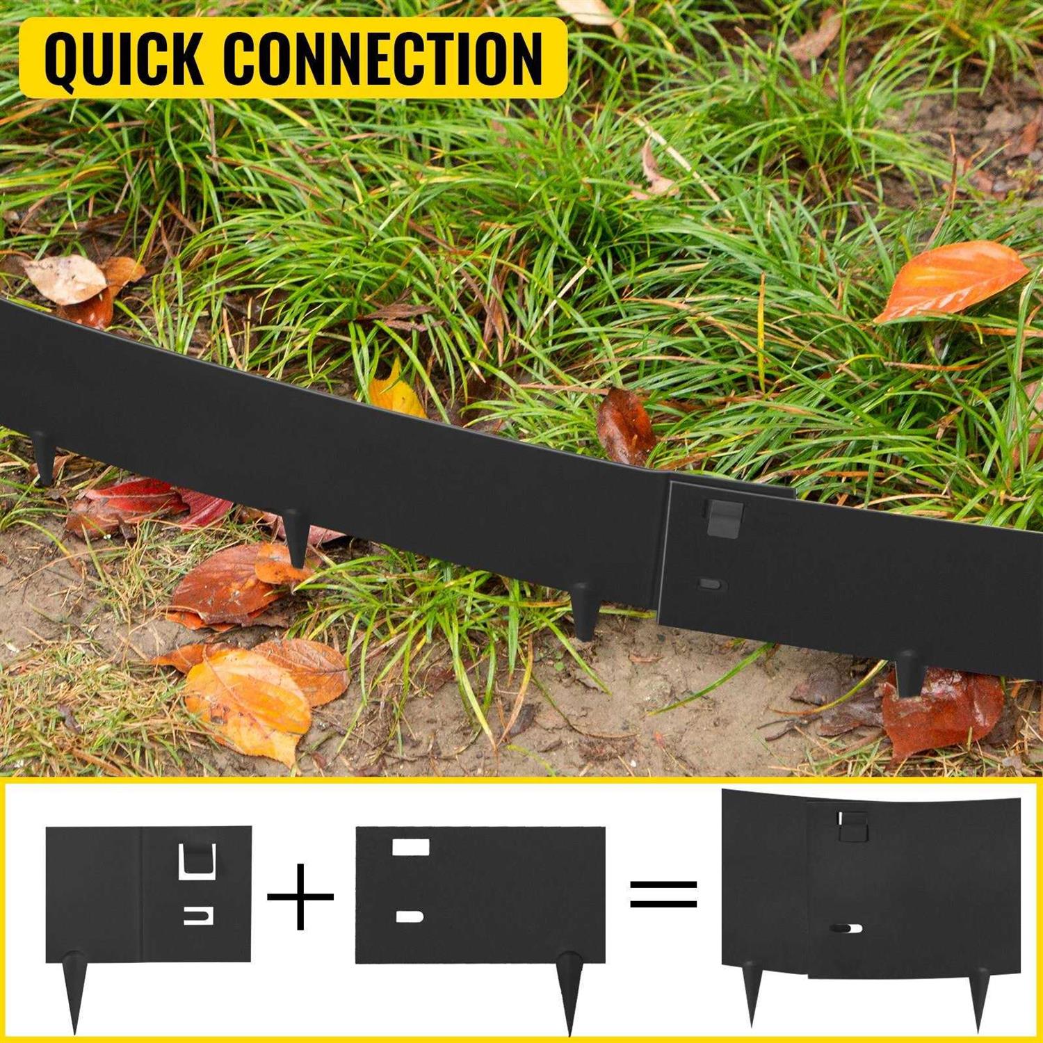 VEVOR Steel Landscape Edging 40 in. x 6 in. Steel Garden Edging Border Steel Landscape Edging Steel Lawn Edging - Inhomebuy