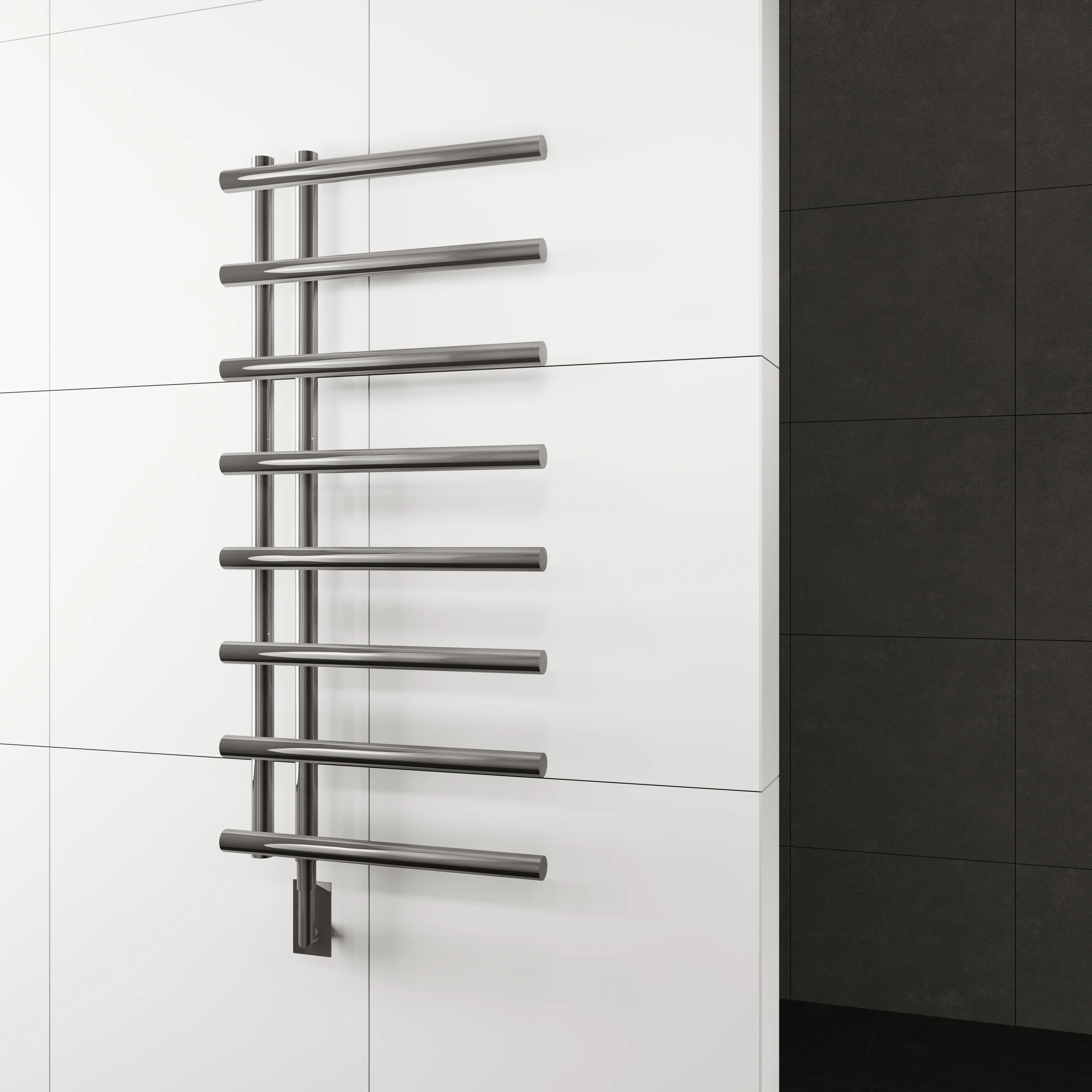 Rhea Wall Mounted Electric Towel Warmer in Gun Metal - Inhomebuy