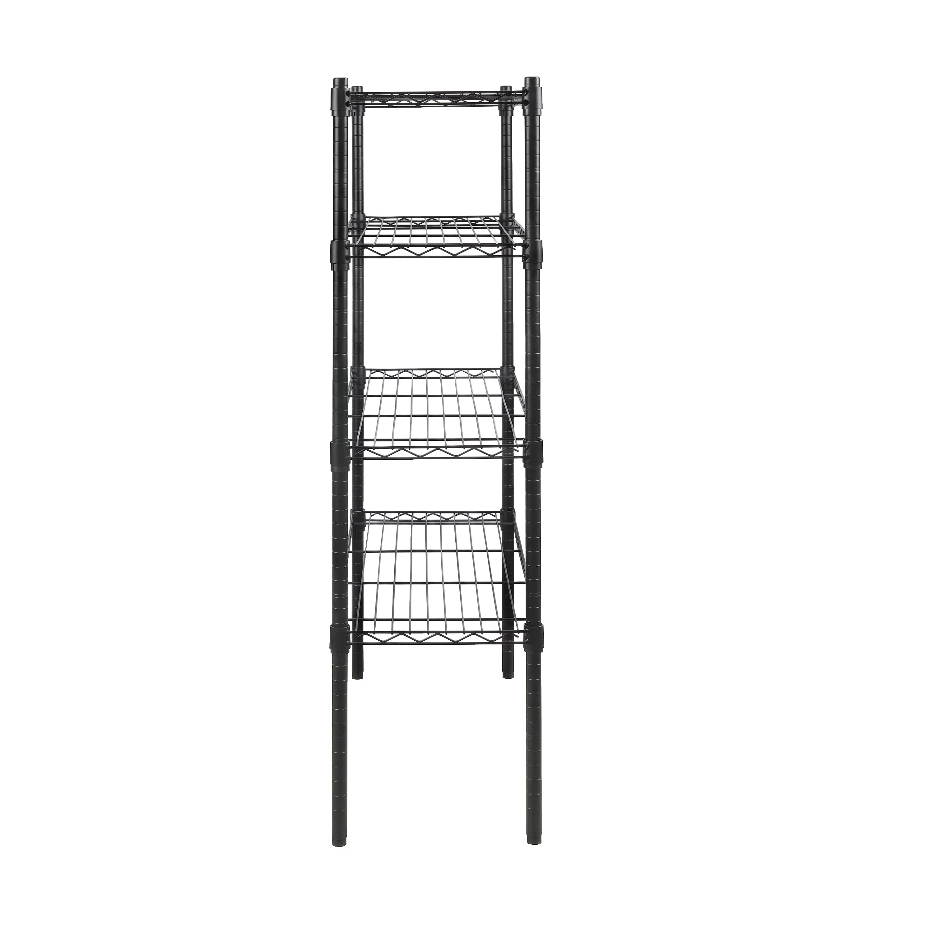 Hyper Tough 4 Tier Wire Shelf Unit, Black, 1400 lb. Capacity - Inhomebuy