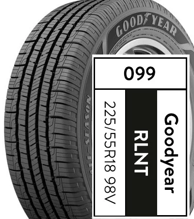 Goodyear Reliant All-Season 225/55R18 98V All-Season Tire - Inhomebuy