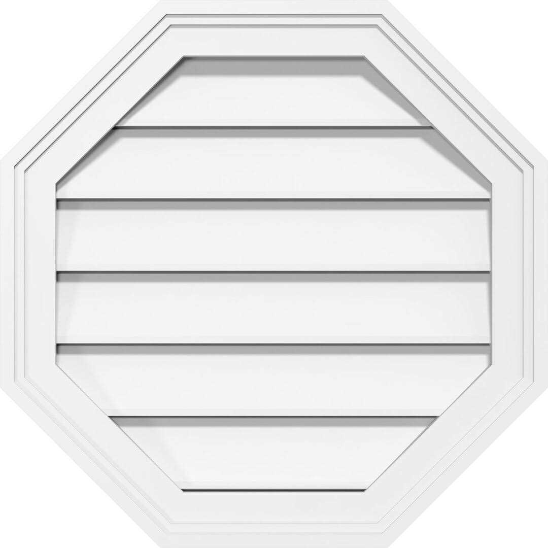 Ekena Millwork Octagonal Surface Mount PVC Gable Vent - Inhomebuy
