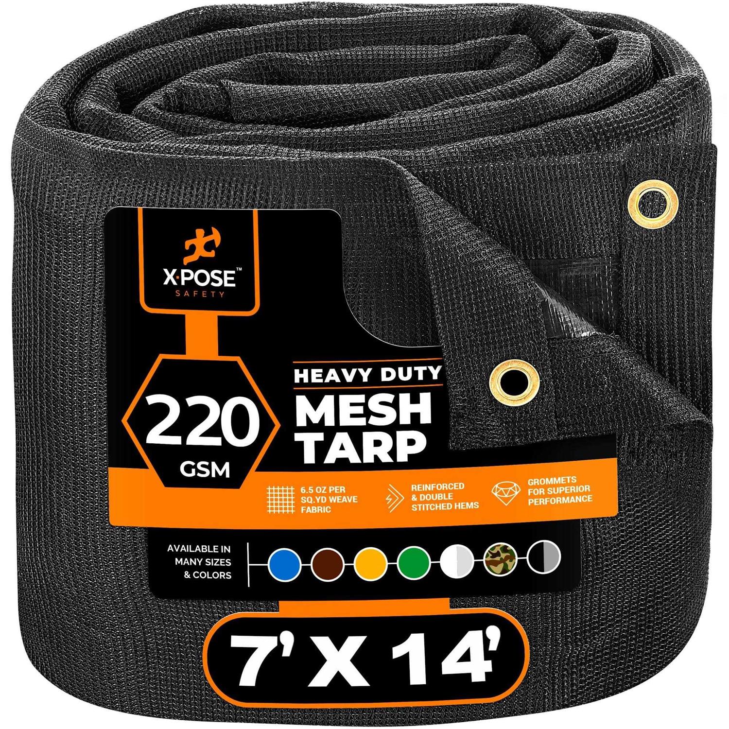 Xpose Safety Heavy Duty Mesh Tarp Multipurpose Black Protective Cover with Air Flow - Inhomebuy
