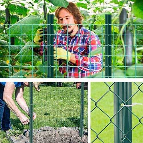 XYADX Metal Fence Post Heavy Duty Garden Fence Post for Holding Wire Fence - Inhomebuy