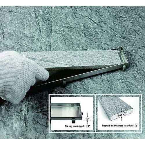 Neodrain Linear Shower Drain with Tile Insert Grate - Inhomebuy