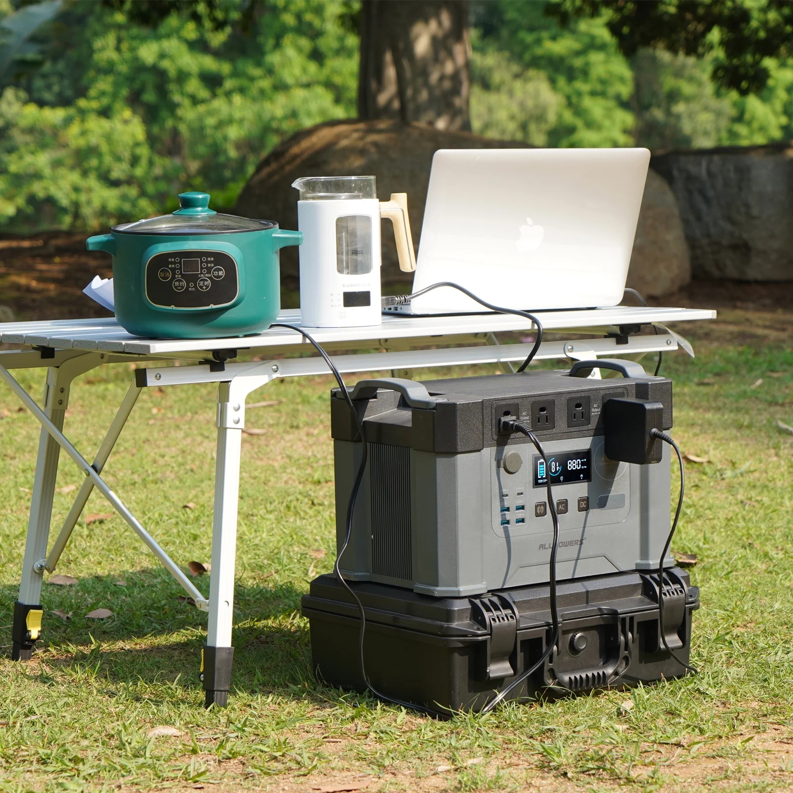 ALLPOWERS S2000 Solar Generator Kit, include 2000W 1500Wh Portable Power Station with 2 Pack SP027 100W Foldable Solar Panel [Shipping Separately] - Inhomebuy