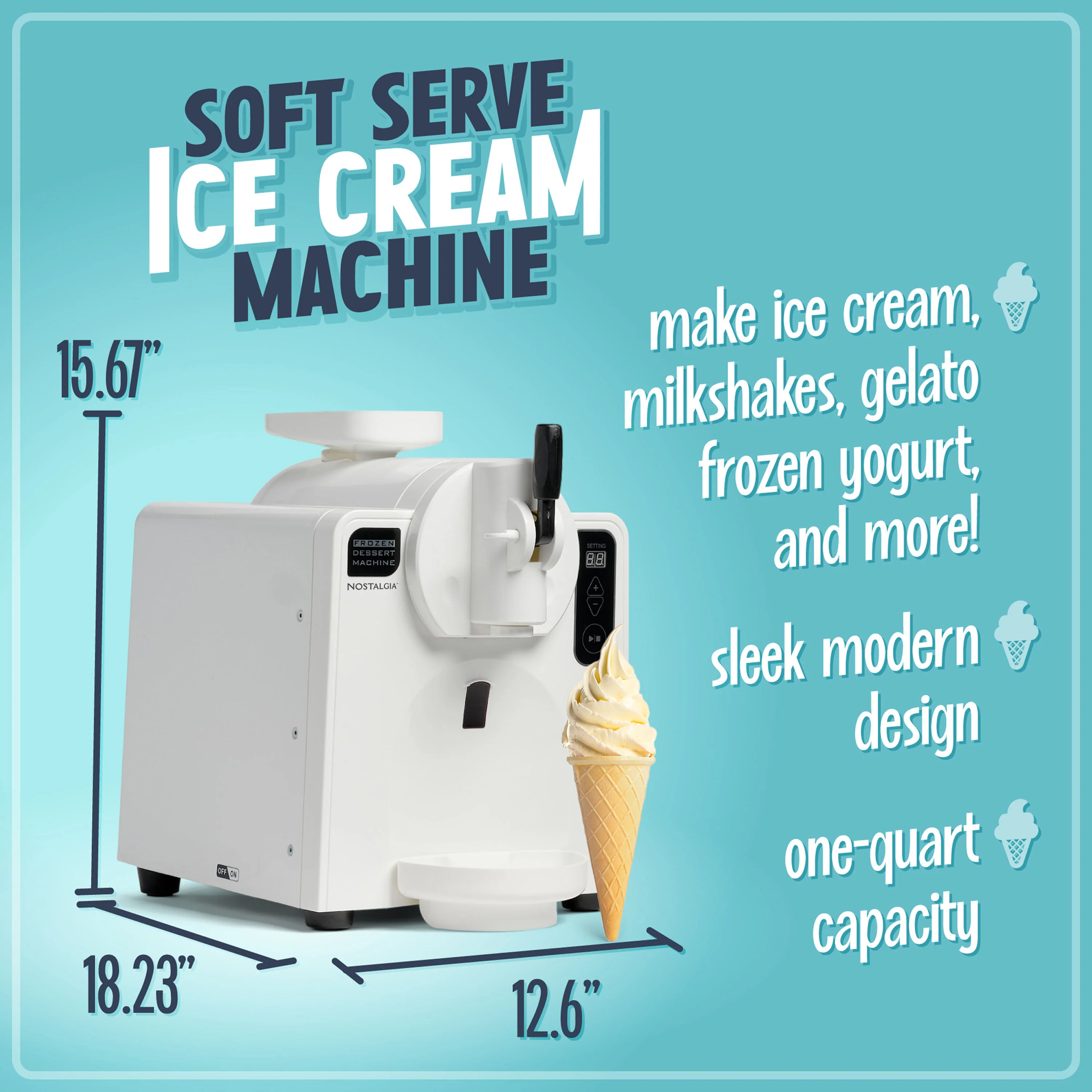 Dispensing Frozen Dessert Maker White - Inhomebuy