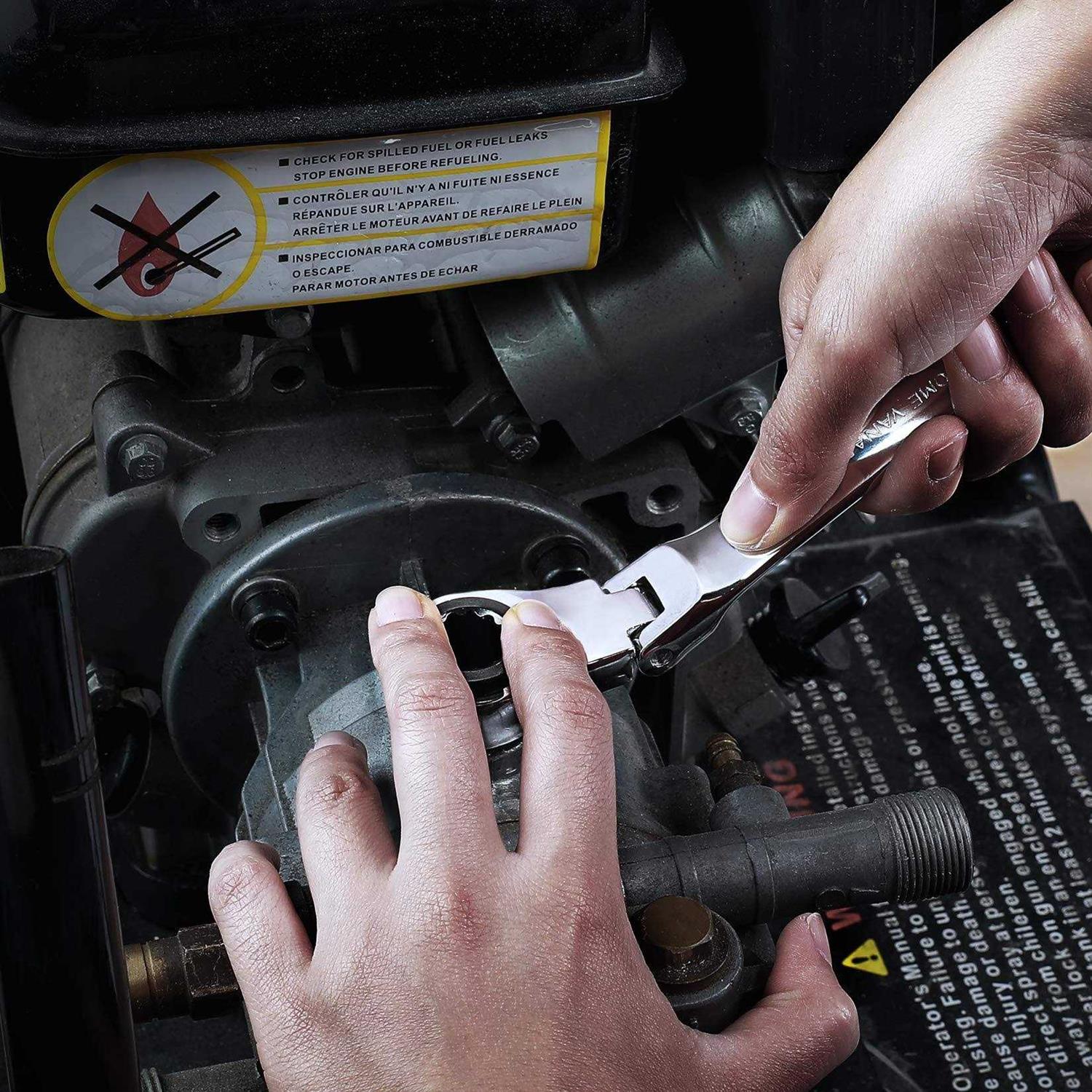 DURATECH Extra Long Flex-Head Ratcheting Wrench - Inhomebuy