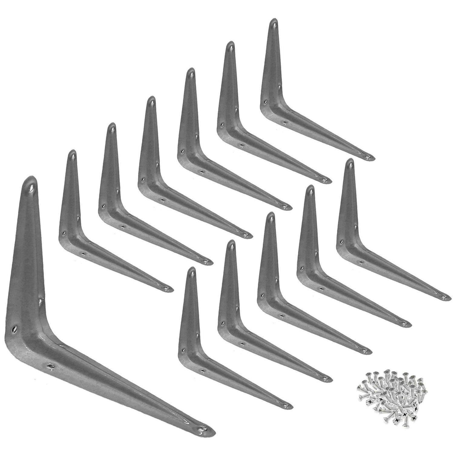 Wideskall Metal Wall Corner Angle Shelving Shelf Brackets - Inhomebuy