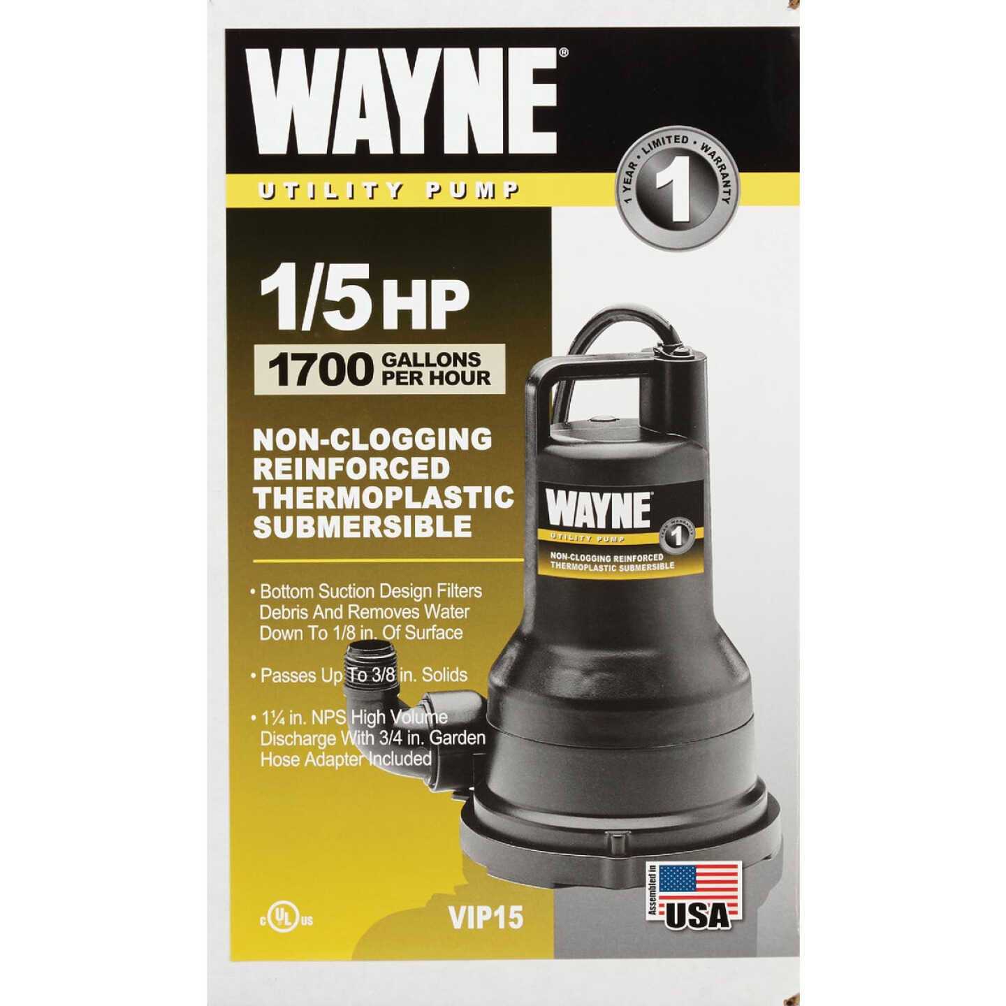 Wayne 1/3 HP Cast Iron Submersible Sump Pump CDU790 - Inhomebuy