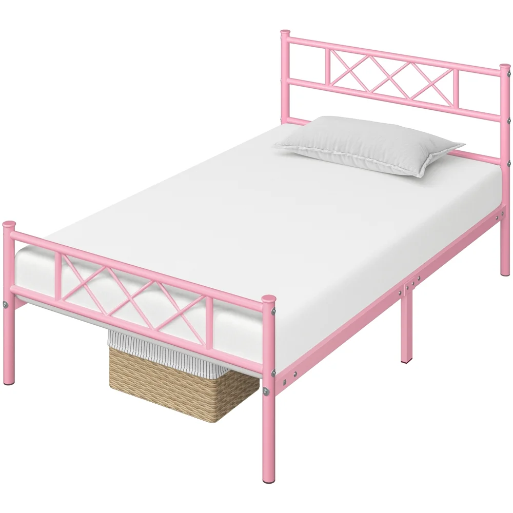 Yaheetech Metal Platform Bed Frame with Headboard and Footboard, Queen Size, Black - Inhomebuy