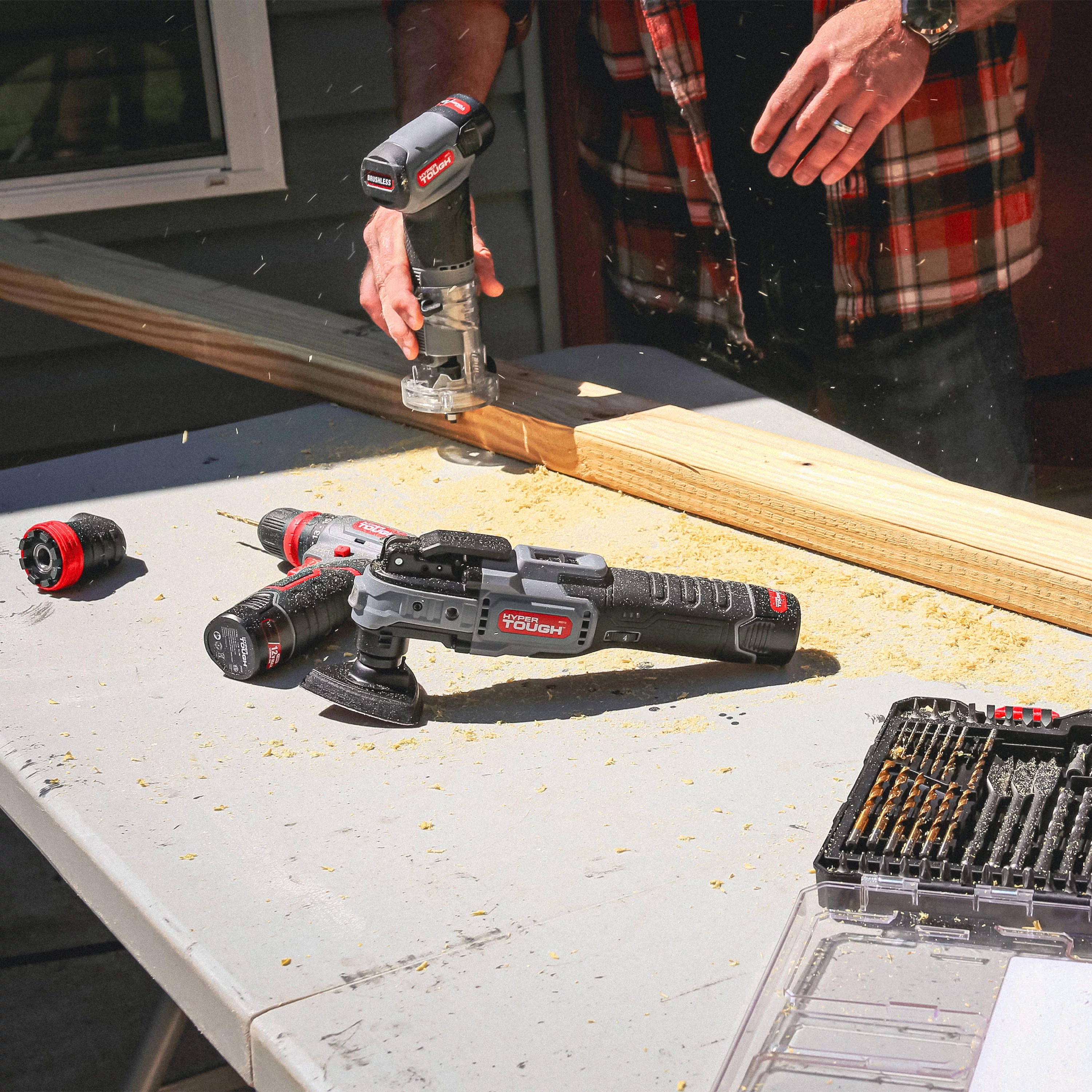 Hyper Tough 12V Max Lithium-Ion Brushless Oscillating Multi-Tool with 1.5Ah Battery and Charger, 80015 - Inhomebuy