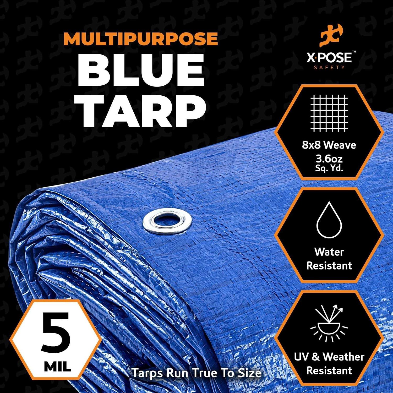 Xpose Safety Poly Tarp Multipurpose Protective Cover - Inhomebuy