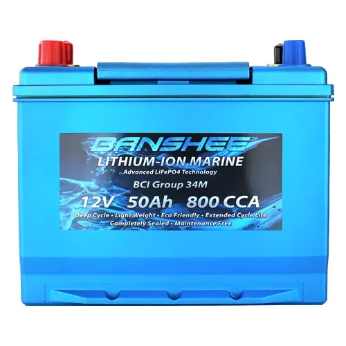 Lithium Deep Cycle Marine Battery Group 34 Replaces 34M, 8016-103, SC34DM - Inhomebuy