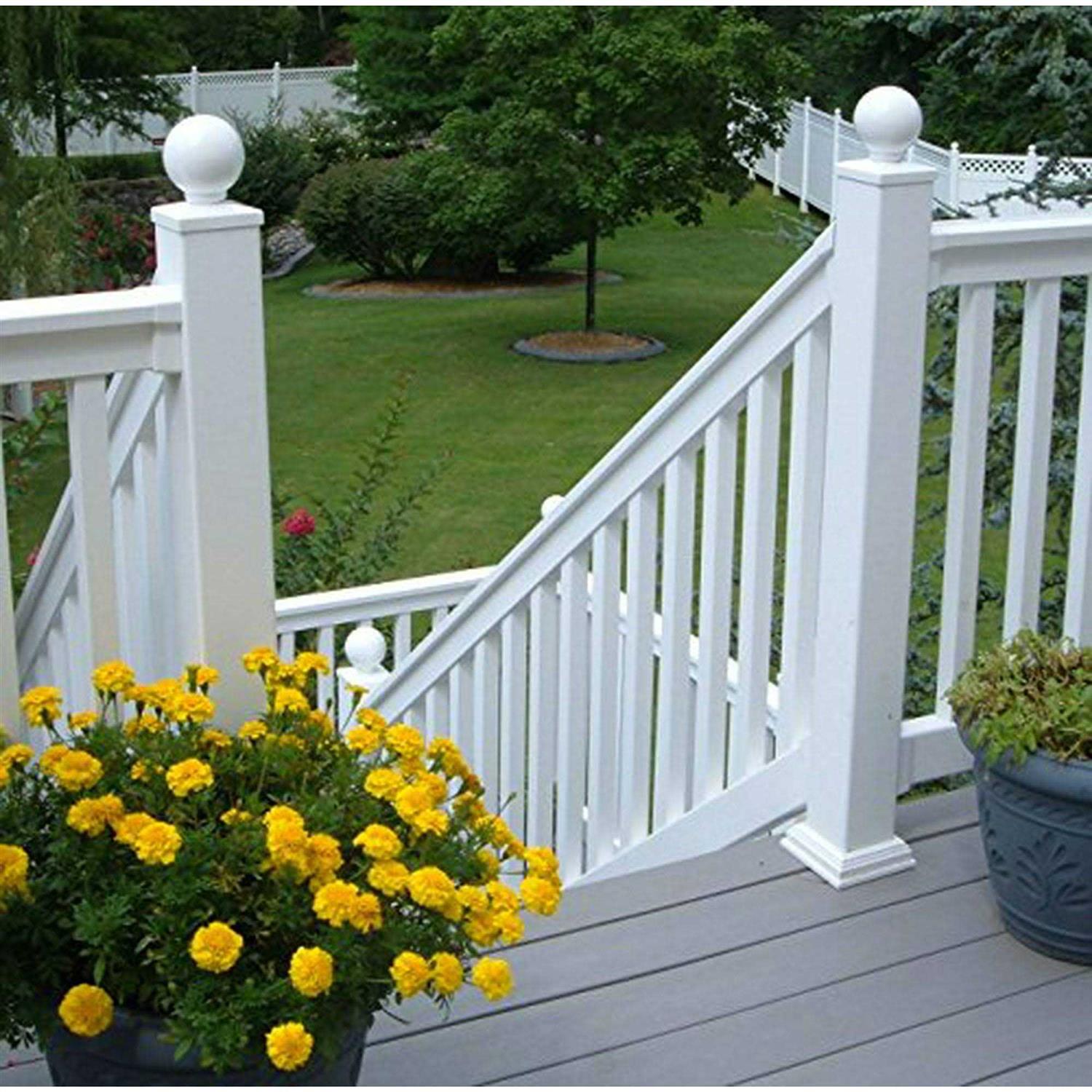 Weatherables 4 ft. H x 8 ft. W 3-Rail Vinyl Fence Panel EZ Pack - Inhomebuy