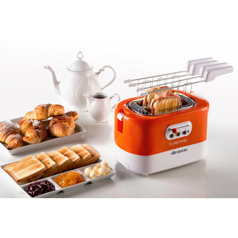 Toaster With Tongs For 2 Slices 700W Orange - Inhomebuy