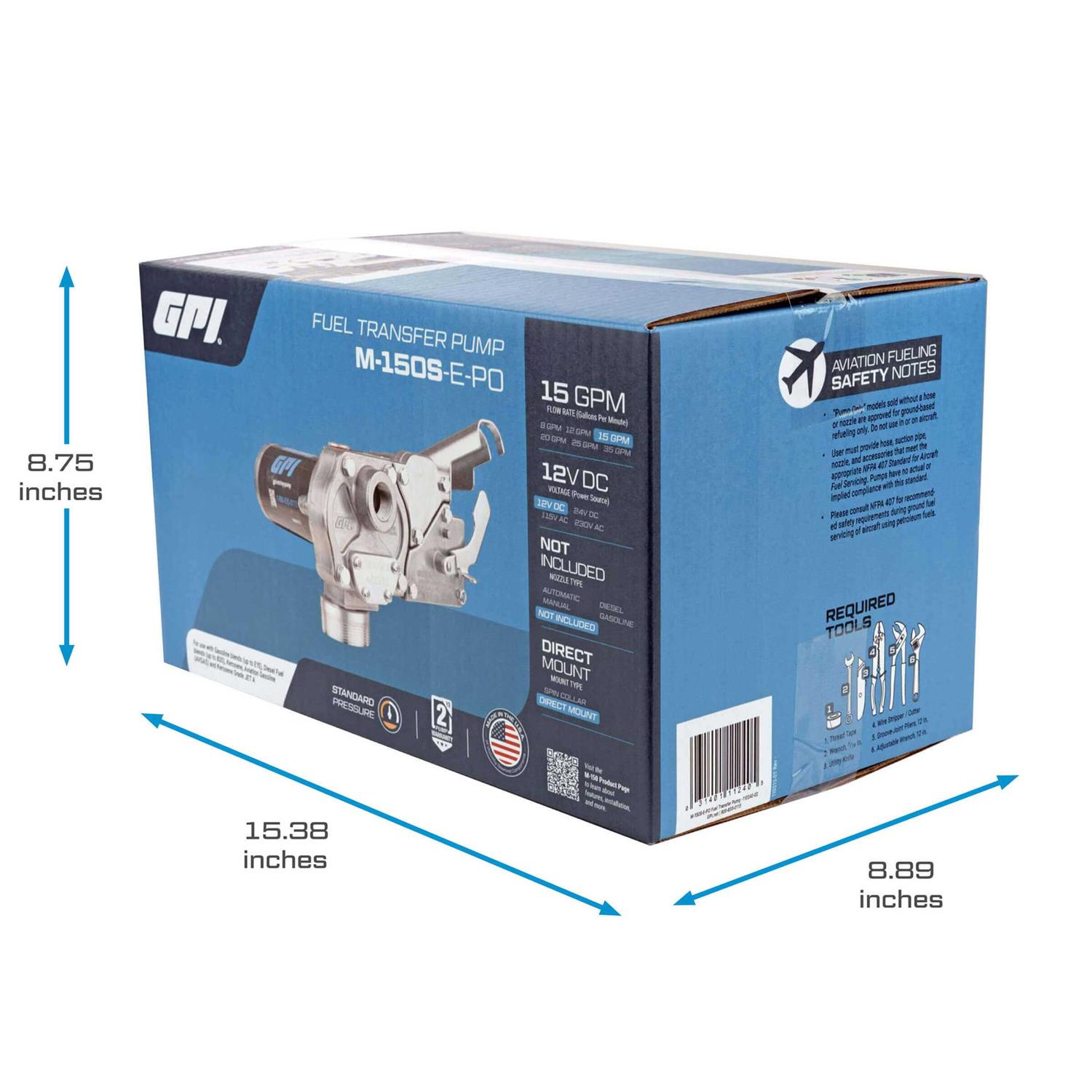 GPI 15 GPM 12V Fuel Transfer Pump - Inhomebuy