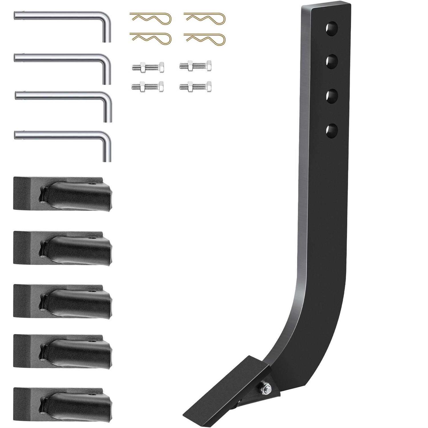 Vevor Blade Shank, 18” Scarifier Shank, 4 Holes Box Scraper Shank, Ripper Shank with Removable Tapered Teeth and Pins - Inhomebuy