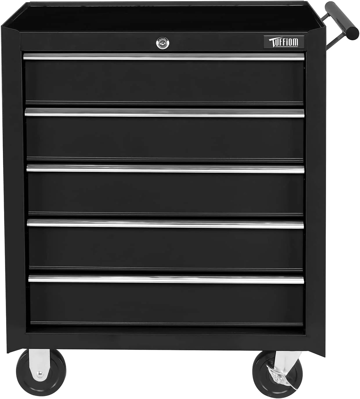 TUFFIOM 5-Drawer Rolling Tool Chest with Lock & Key, Tool Storage Organizer Box Cabinet with Wheels - Inhomebuy
