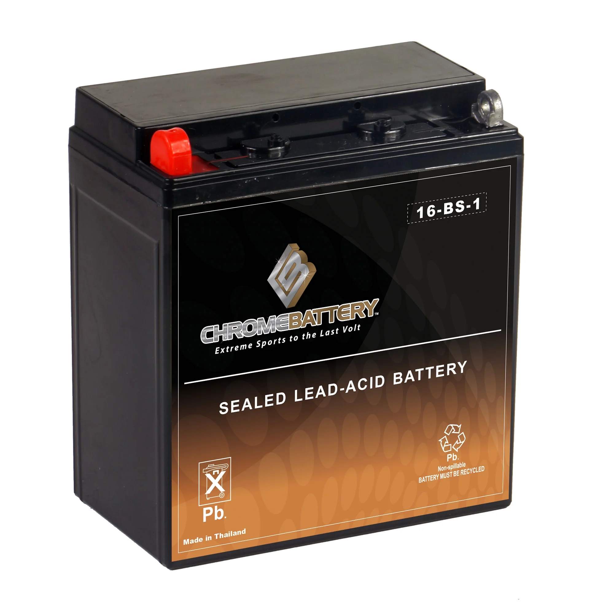 Chrome Battery YTX16-BS-1 (16-BS-1 12 Volt,14 Ah, 165 CCA) Motorcycle Battery for Suzuki 1400cc Vs1400gl Intruder Glp S83 1990 - Inhomebuy