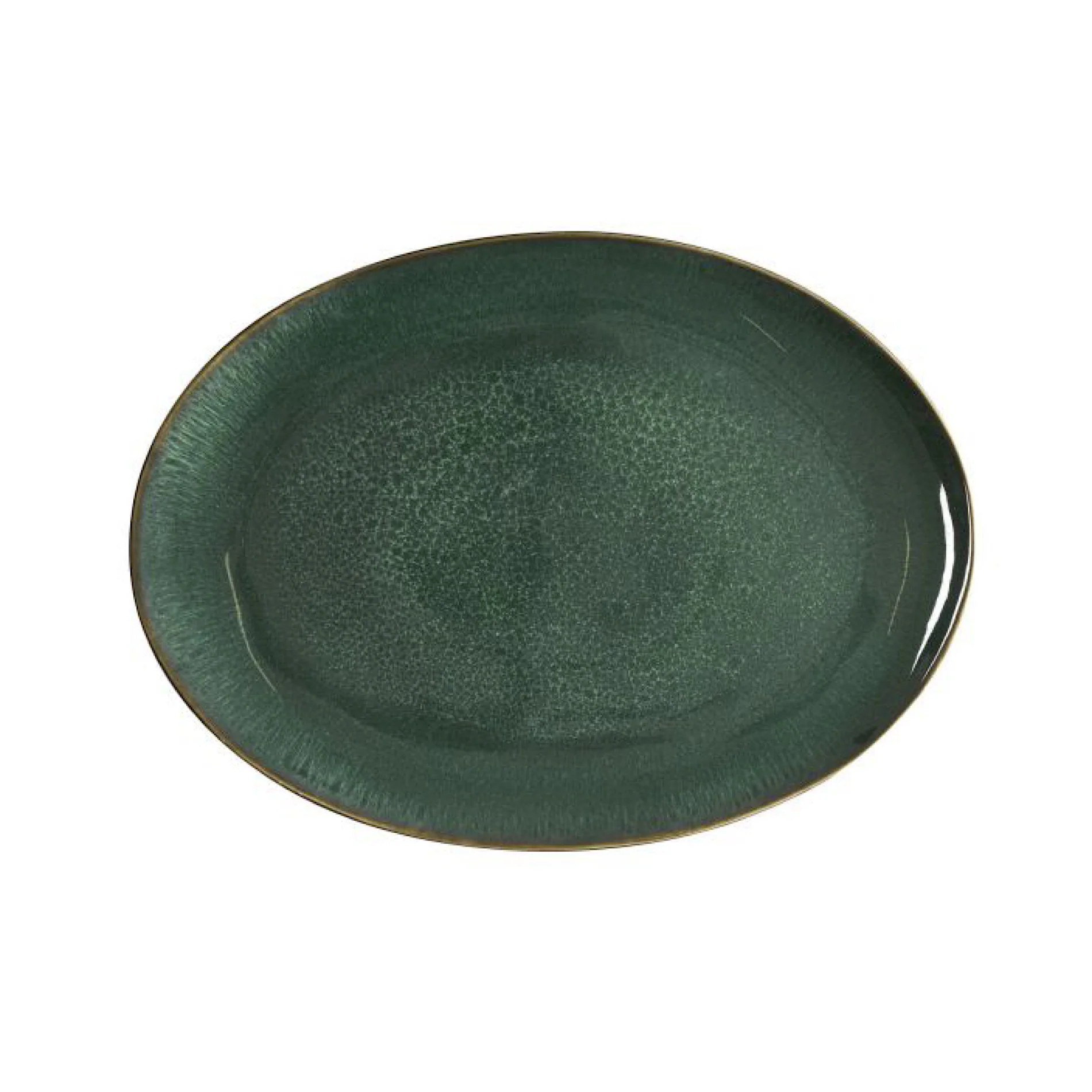 Stoneware Dish 34x45cm Black Green - Inhomebuy
