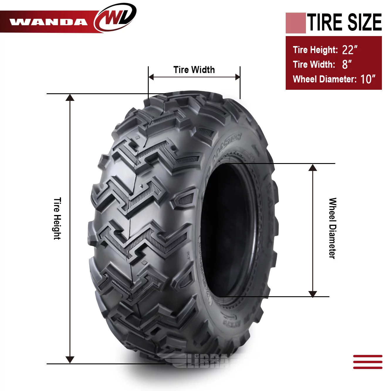 2 New WANDA ATV UTV Tires 22X8-10 22x8x10 4PR P306 - 10103 - Inhomebuy