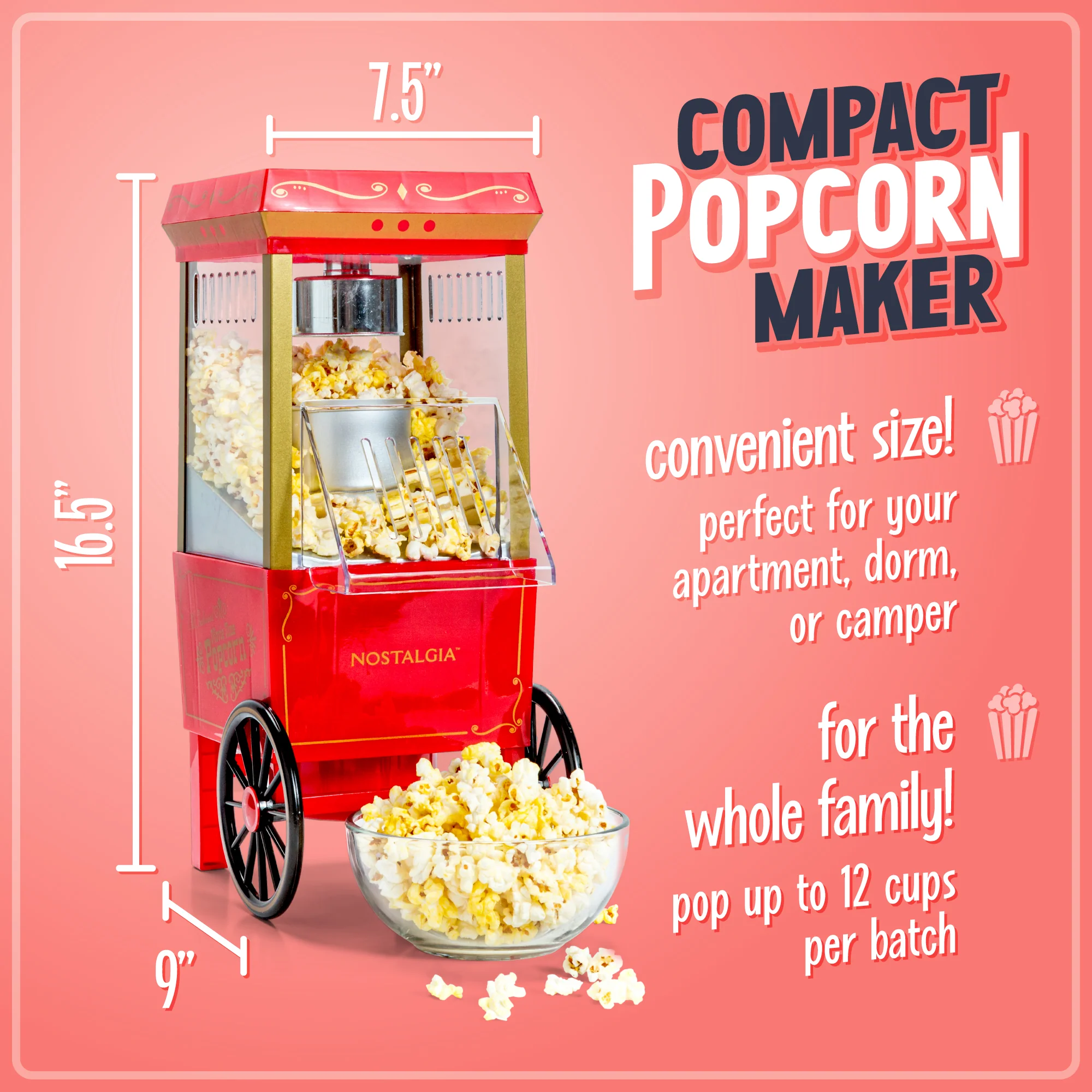 12-Cup Hot Air Popcorn Maker - Inhomebuy