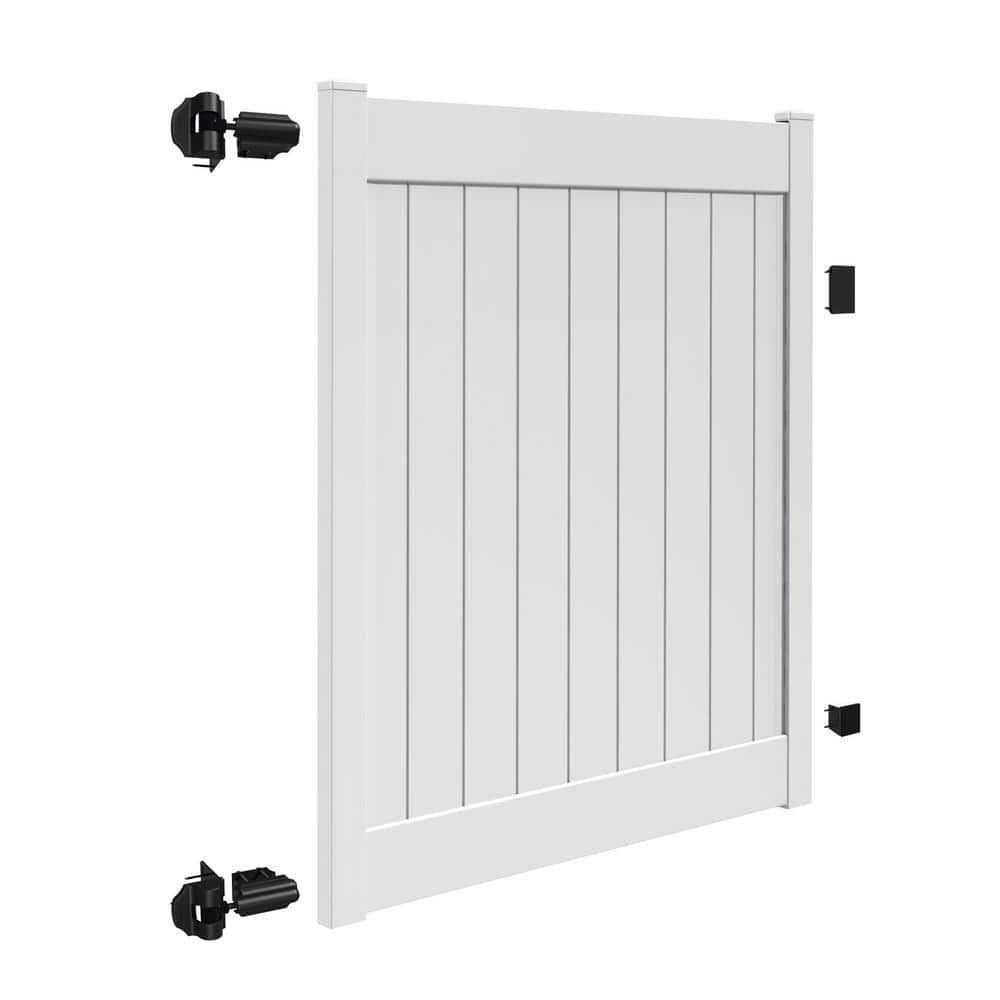 Veranda Acadia 5 ft. x 6 ft. White Vinyl Privacy Fence Gate - Inhomebuy