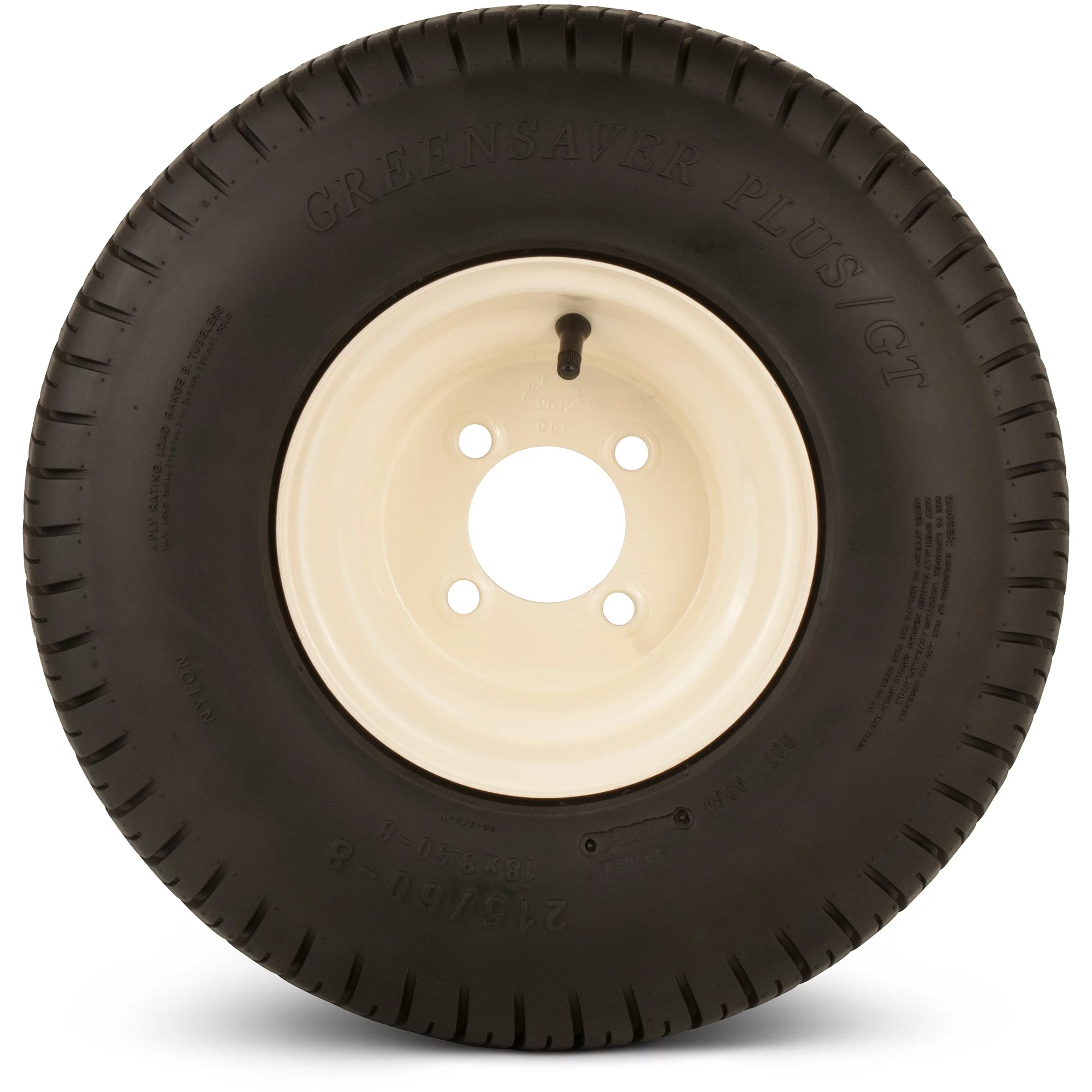 Greenball Greensaver Plus GT 215/60-8 4 PR Golf Cart Tire and Wheel 4 lug Almond Color Wheel - Inhomebuy