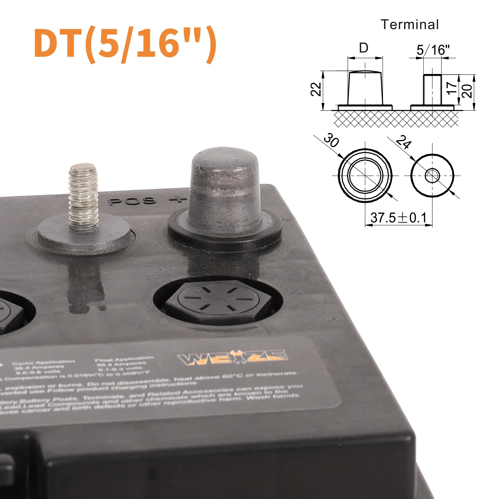 Weize Golf Cart Battery, 6V 210ah BCI Group GC2 Deep Cycle AGM Scrubber Battery - Inhomebuy