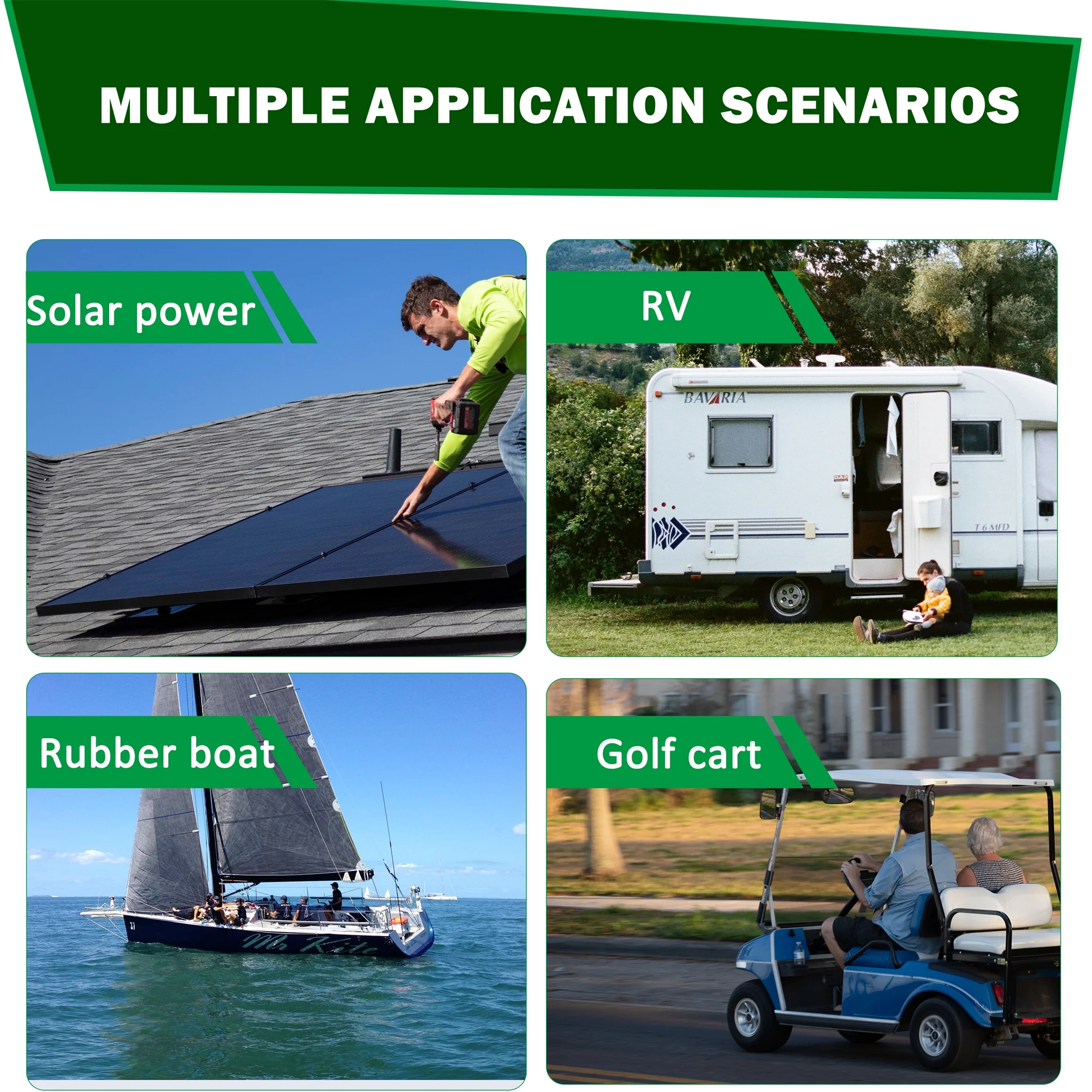 BPNN 12V 100Ah LiFePO4 Battery Long Cycles 12V Lithium Battery for RV Home Backup - Inhomebuy